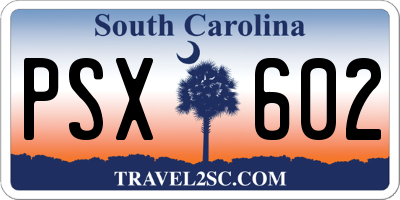 SC license plate PSX602