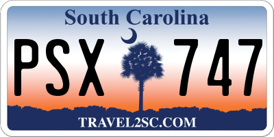 SC license plate PSX747