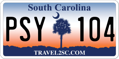 SC license plate PSY104