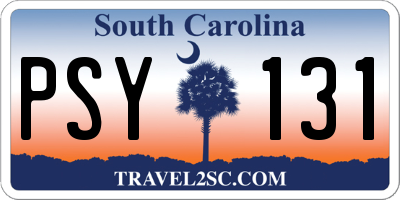 SC license plate PSY131