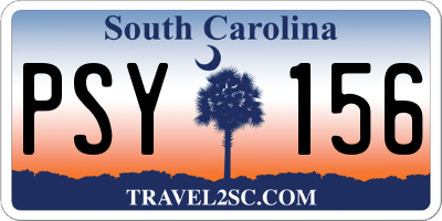 SC license plate PSY156