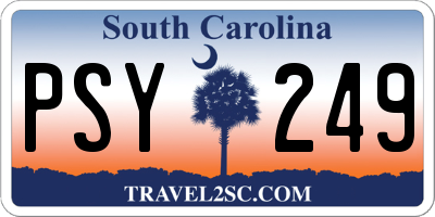 SC license plate PSY249