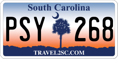 SC license plate PSY268