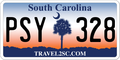 SC license plate PSY328