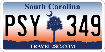 SC license plate PSY349