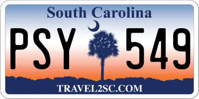 SC license plate PSY549