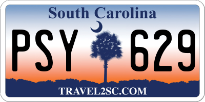 SC license plate PSY629