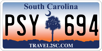 SC license plate PSY694