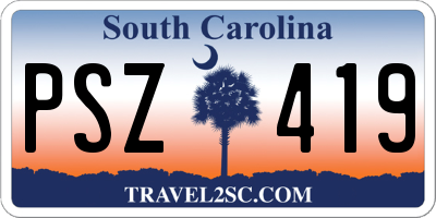 SC license plate PSZ419