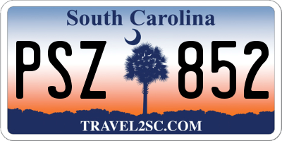 SC license plate PSZ852