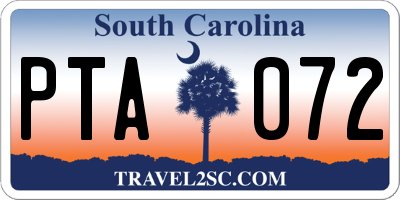 SC license plate PTA072