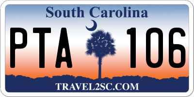 SC license plate PTA106