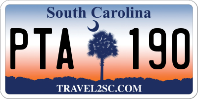 SC license plate PTA190