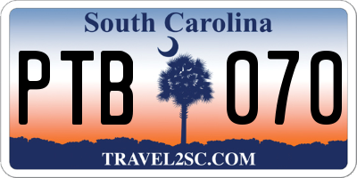 SC license plate PTB070