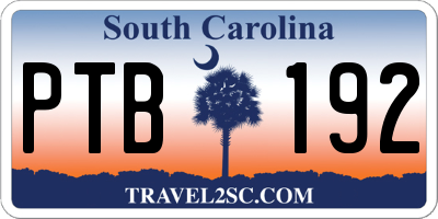 SC license plate PTB192