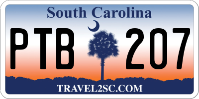 SC license plate PTB207