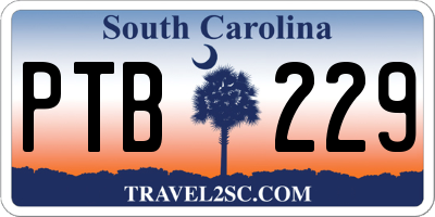 SC license plate PTB229
