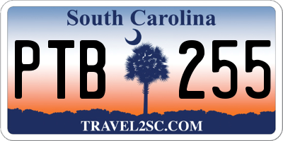 SC license plate PTB255
