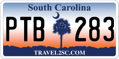 SC license plate PTB283
