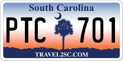 SC license plate PTC701