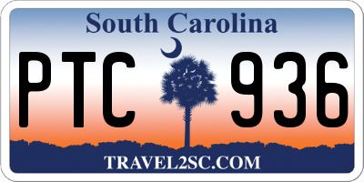 SC license plate PTC936
