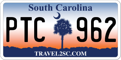 SC license plate PTC962