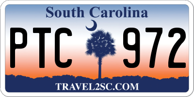 SC license plate PTC972