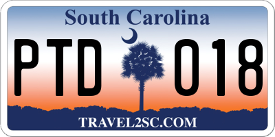 SC license plate PTD018