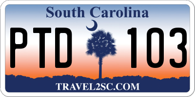 SC license plate PTD103
