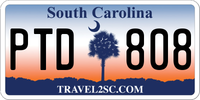 SC license plate PTD808