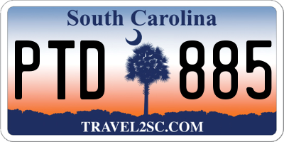 SC license plate PTD885
