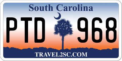 SC license plate PTD968