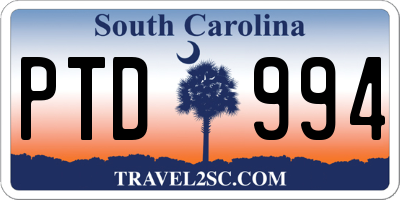 SC license plate PTD994
