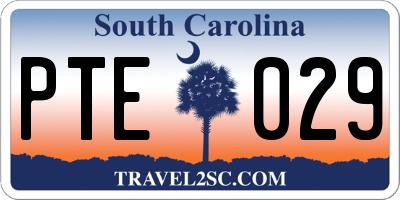 SC license plate PTE029
