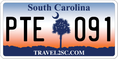 SC license plate PTE091