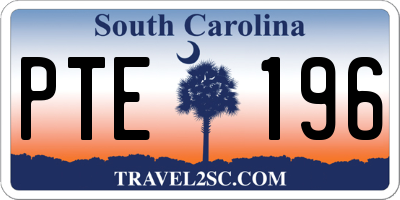 SC license plate PTE196