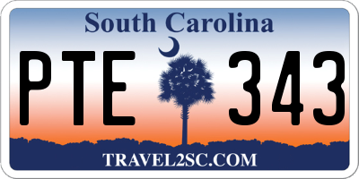 SC license plate PTE343