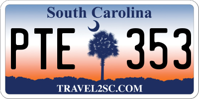 SC license plate PTE353