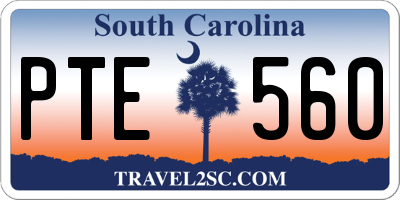 SC license plate PTE560