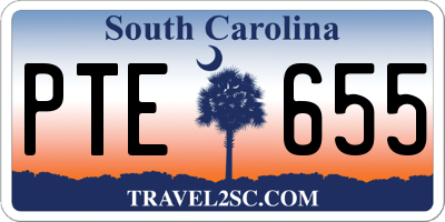 SC license plate PTE655