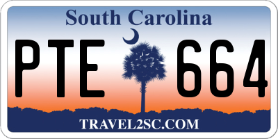 SC license plate PTE664