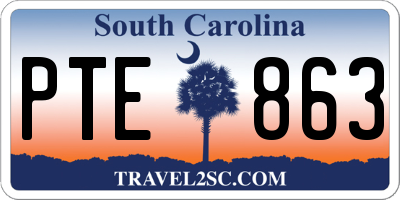 SC license plate PTE863