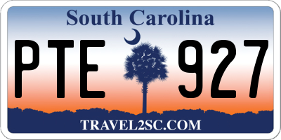 SC license plate PTE927