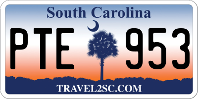 SC license plate PTE953