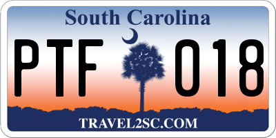SC license plate PTF018