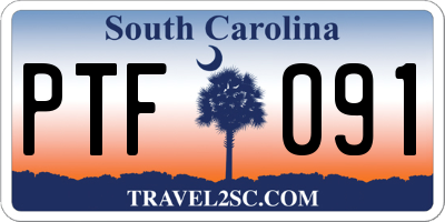 SC license plate PTF091