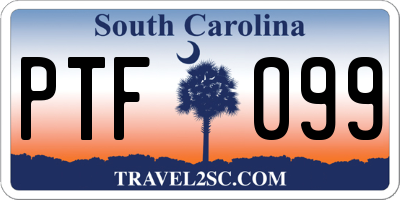 SC license plate PTF099