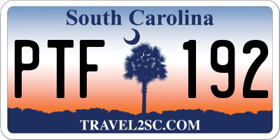 SC license plate PTF192