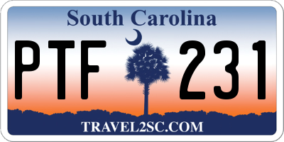 SC license plate PTF231