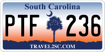 SC license plate PTF236